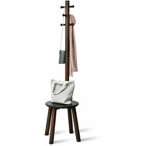 A PLACE FOR EVERYTHING Coat Stand and Stool - Pillar - Black & Walnut