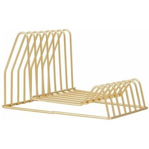 Lune - Decorative 7-slot Metal Wire Shelf for Office Desk (Gold) 1pcs