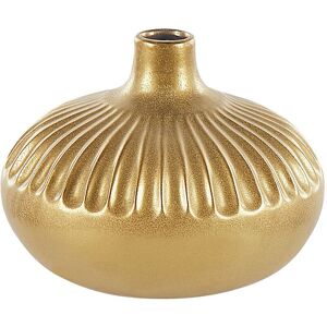 Beliani - Decorative Stoneware Vase Accent Dried Flowers Glamour Style 20 cm Gold Cercei - Gold