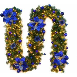 Denuotop - Christmas wreath 270 cm Christmas wreath in wicker hanging ornaments Christmas decoration, 270 cm