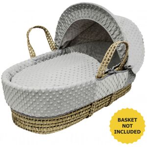 Kinder Valley - Grey Dimple Moses Basket Bedding Set Dressings with Quilt, Padded Liner, Body Surround and Adjustable Hood - Grey