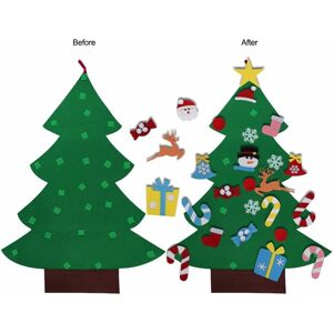 MUMU Diy Felt Christmas Tree Set with Ornaments for Kids, Xmas Gifts, New Year Door Wall Hanging Decorations