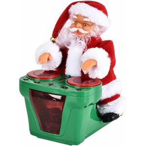 Langray - Drumming Santa Claus, Funny Electric Santa Claus, Plush Toys, Music Box, Ornaments Decor Green