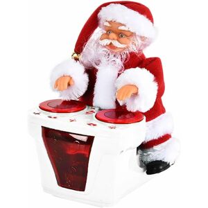 Langray - Drumming Santa Claus, Funny Electric Santa Claus, Plush Toys, Music Box, Ornaments Decor Red