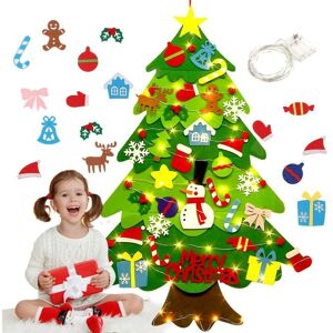 Héloise - Felt Christmas Tree with 42 Ornaments, 4ft for Kids, New Year, Handmade Wall Decorations for Christmas Door (Style 1)