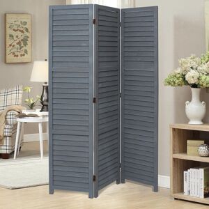 Livingandhome - Folding Room Divider Privacy Separator Screen, Dark Grey 3 Panel