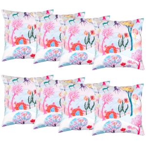 Gardenista - Printed Back Cushions for Garden Decoration with Colourful Designs, Water Resistant Polyester Removable Covers with Hollowfibre Filling