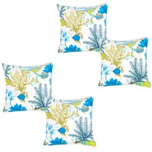 Gardenista - Printed Back Cushions for Garden Decoration with Colourful Designs, Water Resistant Polyester Removable Covers with Hollowfibre Filling