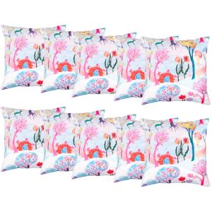 Gardenista - Printed Back Cushions for Garden Decoration with Colourful Designs, Water Resistant Polyester Removable Covers with Hollowfibre Filling