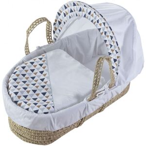 Kinder Valley - geo Navy Moses Palm Basket With Quilt, Padded Liner, Body Surround and Adjustable Hood