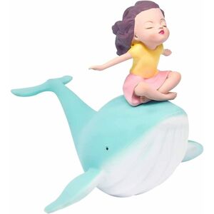 PESCE Girl and Whale Figurine Statue Sculpture Healing Statue Resin Sculpture Giftbox Sea Animal Decor Crafts Dolls Home Ornament Gift Office Decoration