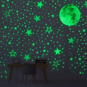 Hoopzi - Glow in The Dark Stickers, 519 Pcs Luminous Dots Stars and Moon Sticker, Baby Kids Fluorescent Wall Ceiling Stickers Adhesives Decals Glow