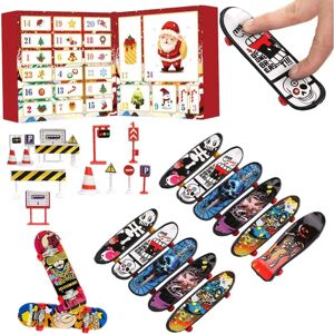 Groofoo - Advent Calendar 2023 Christmas, Mini Finger Skateboard, 24 Days Christmas Advent Calendar, Fingertip Movement Skate Party Favor Toy for