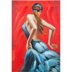 Biscottini - Hand -painted made abito blu oil painting on canvas