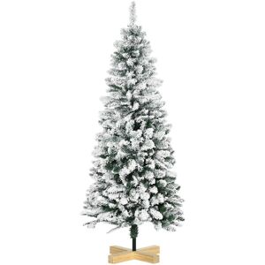 5FT/6FT Snow Flocked Artificial Christmas Tree Holiday Decoration 5FT - Green - Homcom
