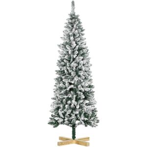 5FT/6FT Snow Flocked Artificial Christmas Tree Holiday Decoration 6FT - Green - Homcom