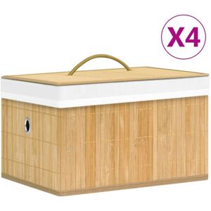 Bamboo Storage Boxes 4 pcs - Hommoo