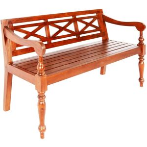 Batavia Bench 136 cm Solid Mahogany Wood Dark Brown VD12887 - Hommoo