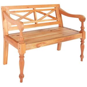 Batavia Bench 98 cm Solid Mahogany Wood Light Brown VD12883 - Hommoo