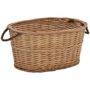 Hommoo - Firewood Basket with Carrying Handles 58x42x29 cm Natural Willow
