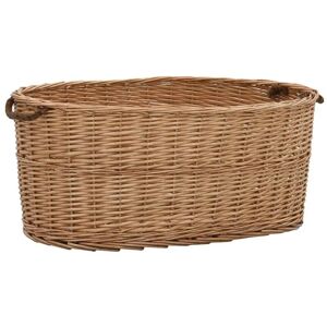 Hommoo - Firewood Basket with Carrying Handles 78x54x34 cm Natural Willow