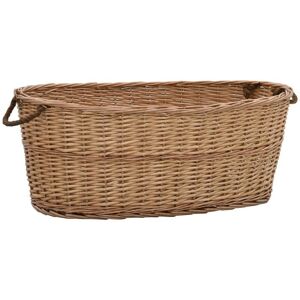 Firewood Basket with Carrying Handles 88x57x34 cm Natural Willow - Hommoo