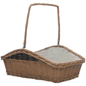 Hommoo - Firewood Basket with Handle 61.5x46.5x58 cm Brown Willow