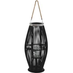 Hommoo - Hanging Candle Lantern Holder Bamboo Black 60 cm VD12736