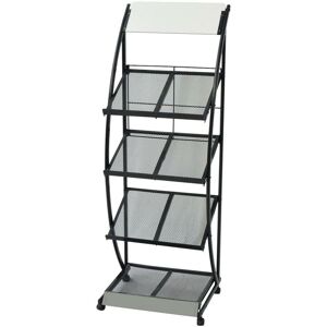 Magazine Rack 47x40x134 cm Black and White A4 VD26100 - Hommoo