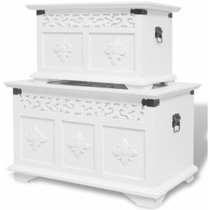 Hommoo - Two Piece Storage Chest Set White VD10480