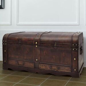Hommoo - Wooden Treasure Chest Large Brown VD30980