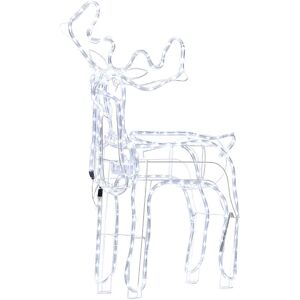 BELIANI Indoor Outdoor LED Christmas Decoration Accessory Animated Reindeer LED Lights Lighting Metal White Innes - White