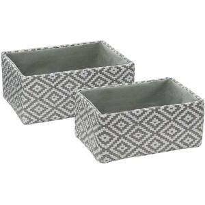 Argyle Set of 2 Rectangular Storage Baskets - JVL