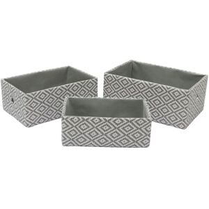 Argyle Set of 3 Rectangular Storage Baskets - JVL