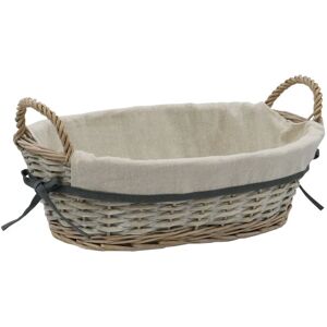 JVL - Arianna Oval Willow Storage Baskets, Grey Wash