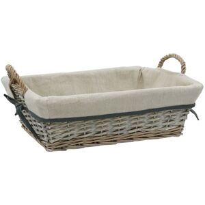 Arianna Rectangular Willow Storage Basket, Grey Wash - JVL