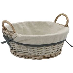 JVL - Arianna Round Willow Storage Baskets, Grey Wash