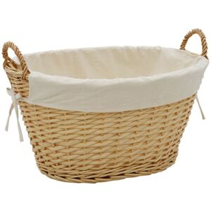 JVL - Oval Willow Storage Basket, H:27 x W:50 x D:36cm approx, Acacia