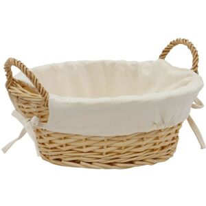 Round Willow Storage Basket, H:12 x Dia:30cm approx, Acacia - JVL