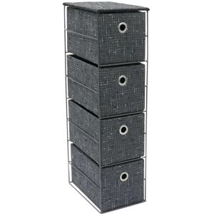 JVL - Shadow 4 Drawer Narrow Fabric Storage Tower