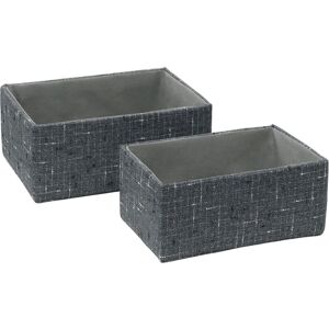 Shadow Rectangular Fabric Storage Baskets, Set of 2 - JVL