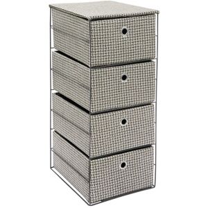 JVL - Silva 4 Drawer Wide Fabric Storage Tower, Grey