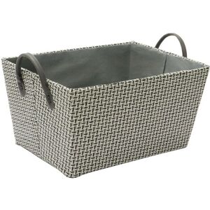 JVL Silva Rectangular Fabric Storage Box with Handles, Grey