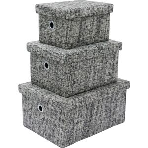 Urban Set of 3 Rectangle Paper Storage Baskets, Medium - JVL