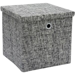 Urban Square Paper Lidded Storage Basket - JVL