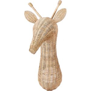 Beliani - Kids Boho Wall Decor Rattan Natural Wall Art Giraffe Decoration Handmade Accent Piece Light Bananec - Natural