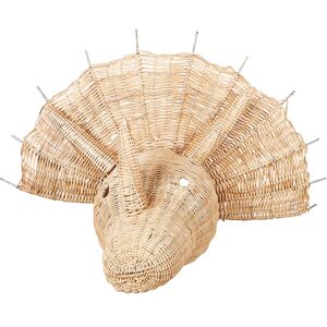 Beliani - Kids' Room Hanging Decoration Wall Rattan Animal Head Dinosaur Light Bioko - Light Wood