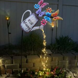 LANGRAY Garden Light Watering Can, Outdoor Garden Lights Star Shower Watering Can Watering Lights with led Holder String Lights Romantic Decorative Light for