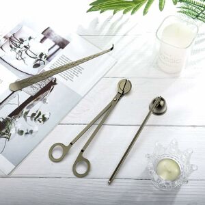 Langray - Kit 3 Set dundefinedCandle Accessories, Stainless Steel Tool Kit with Candle Snuffer, Wick Cutter and Hook, Elegant Gift for Candle Lovers,