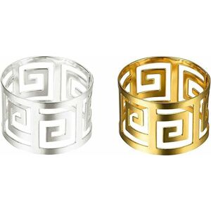 Langray - 10 Gold Silver Napkin Rings, Napkin Rings, Metal Napkin Rings for Wedding / Banquet / Anniversary / Party / Anniversary / Festival /